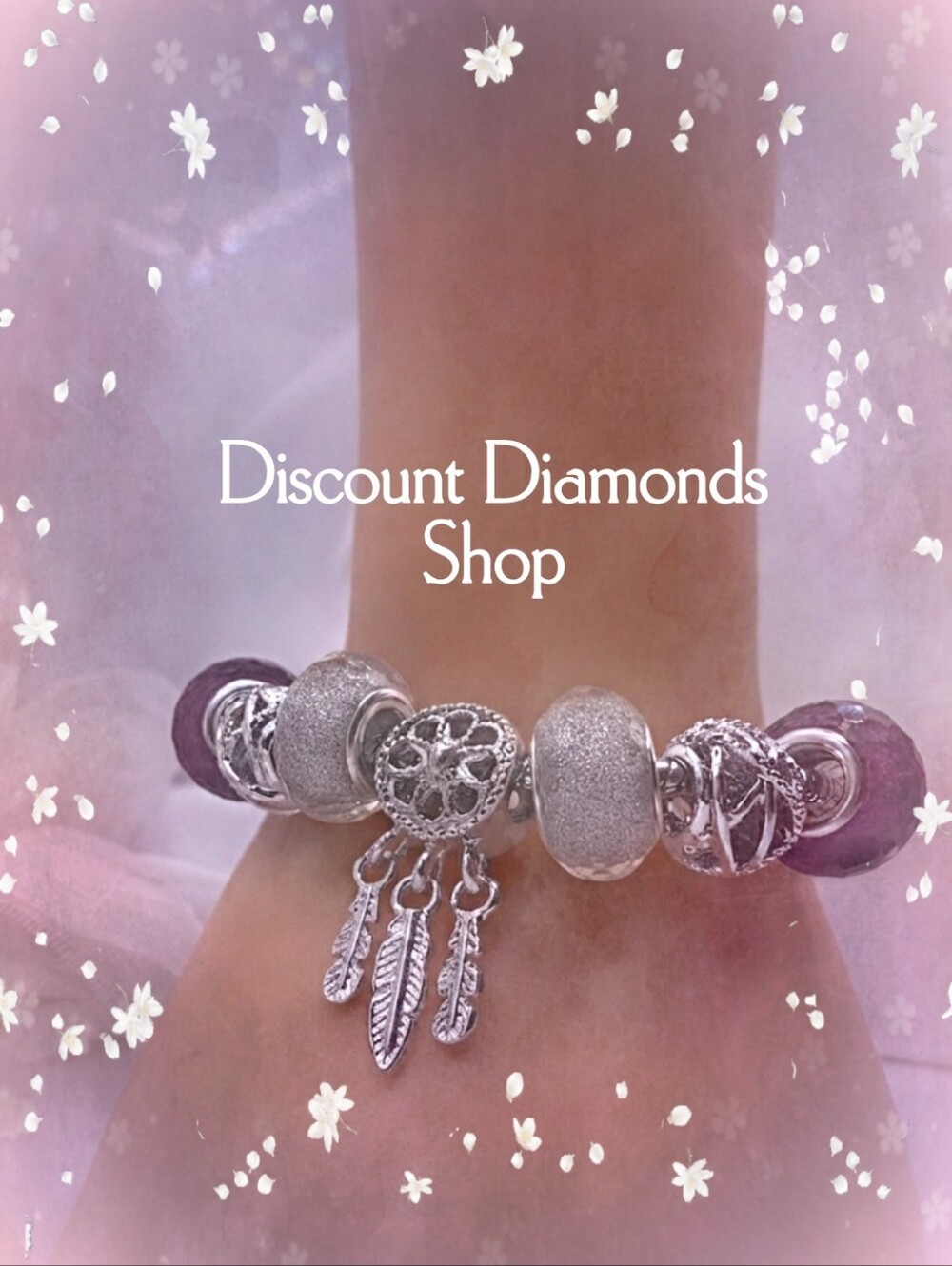 Purple & Silver Open Back Aligator Clip Dreamcatcher Bracelet